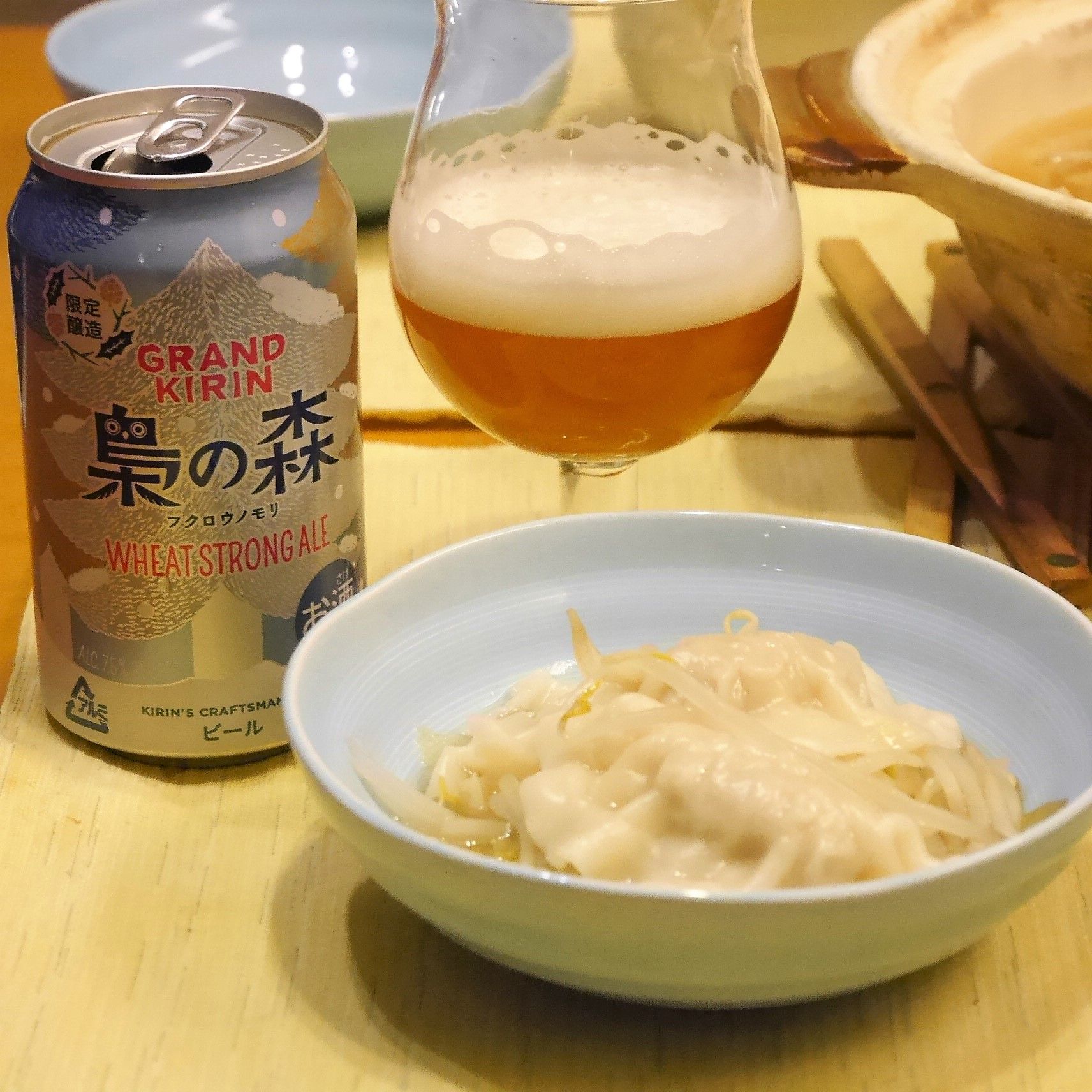 ビールと餃子鍋