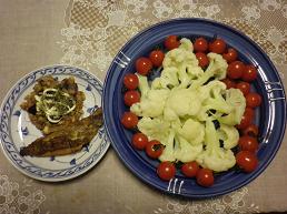 カリフラワーミニトマト　残りもの焼き921.JPG