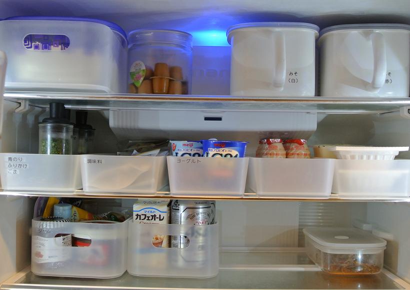 無印良品　ＰＰボックス　収納　冷蔵庫　キッチン