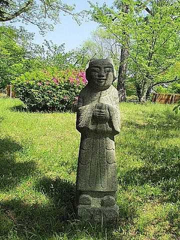 李朝石像 李朝・高麗 獅子石像一対