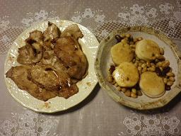 豚照り焼きハンペン豆725.JPG