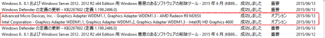 オプションで更新されたグラフィックボード用のドライバー