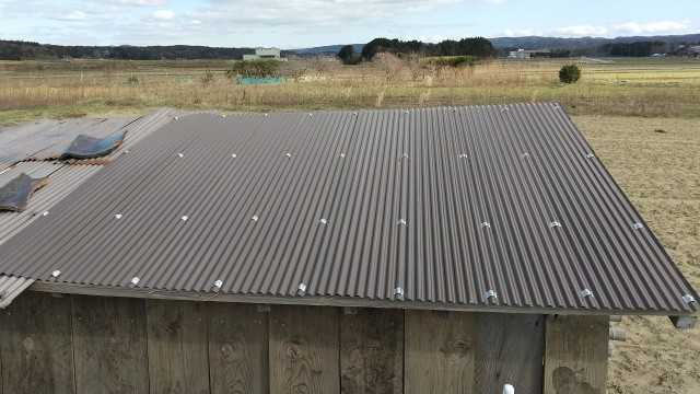はざ小屋の屋根トタンはり 自分でやってみた 日記 楽天ブログ