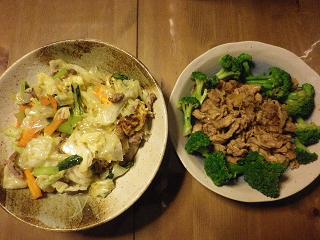 野菜炒め　生姜焼き　809.JPG