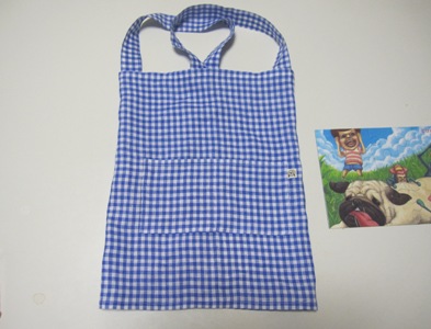 キッズエプロン（青ギンガム）