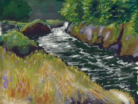 絵心教室　渓流