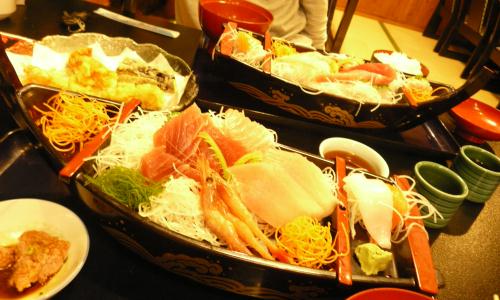 富士吉田、海の家の夕食