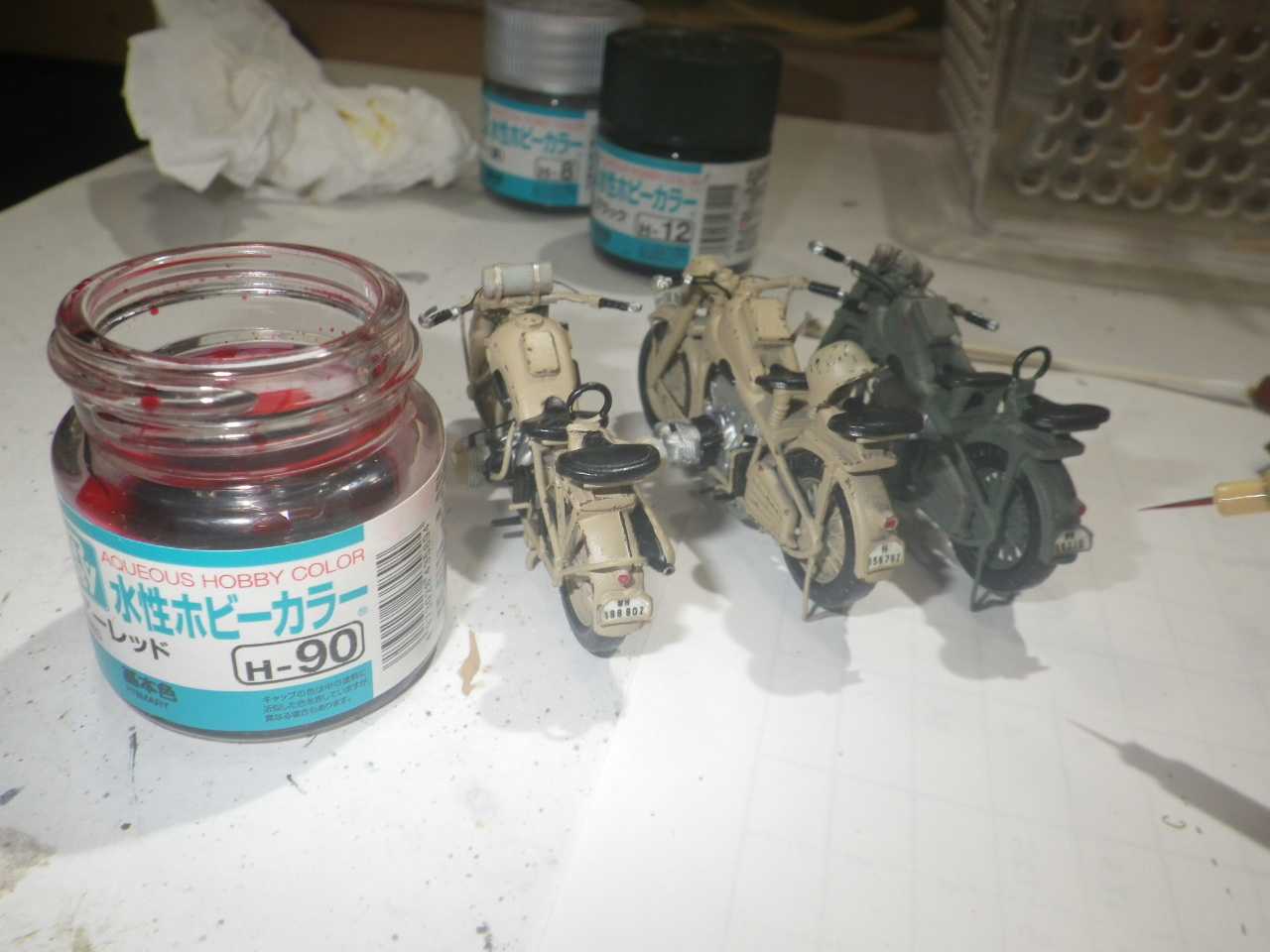 ⑫2020_0712ﾀﾐﾔ 1／35 ﾄﾞｲﾂ軍 ﾂｪﾝﾀﾞｯﾌﾟ KS750 & BMW R75 車体