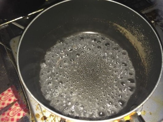 沸騰している時にはゼラチンは入れない。