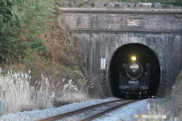 SL石巻線100周年号と１００年の鳥谷坂トンネル2