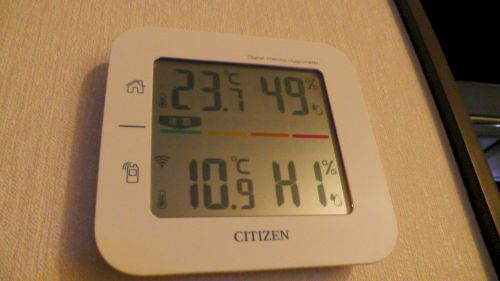 午前2時の室温と外気温