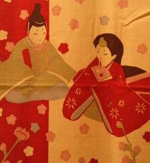 絵手拭いー雛人形のアップー