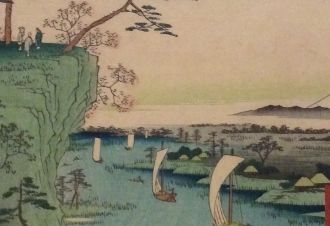 歌川広重 (Utagawa Hiroshige) 木版画 江戸百景 浅草川首尾の松御厩