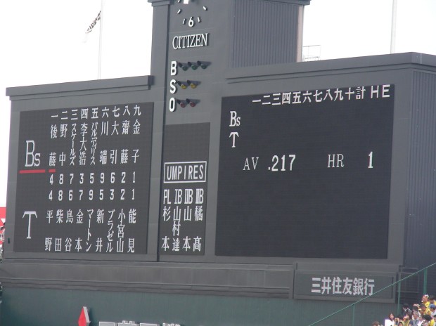 オリックッス戦スターティングメンバー