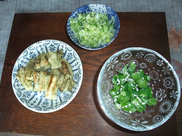 オクラ・焼きなす・刻みネギ