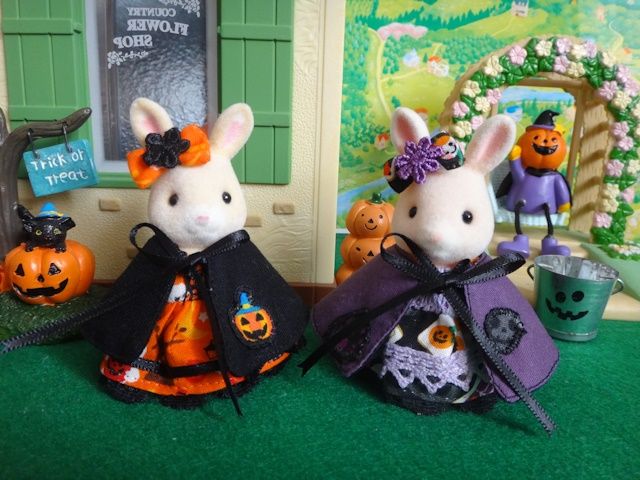 シルバニアファミリー　服　ハンドメイド　ハロウィン　パンプキンドレス　バッグ付き