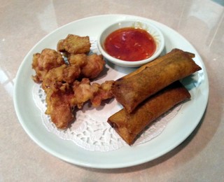 春巻と若鶏の唐揚げ