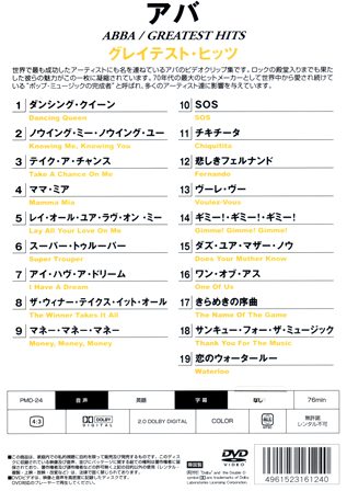 『0792　ＡＢＢＡ／GREATEST HITS-Live』チャプターリスト