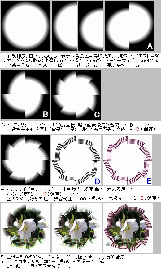 風車のような枠－作成手順