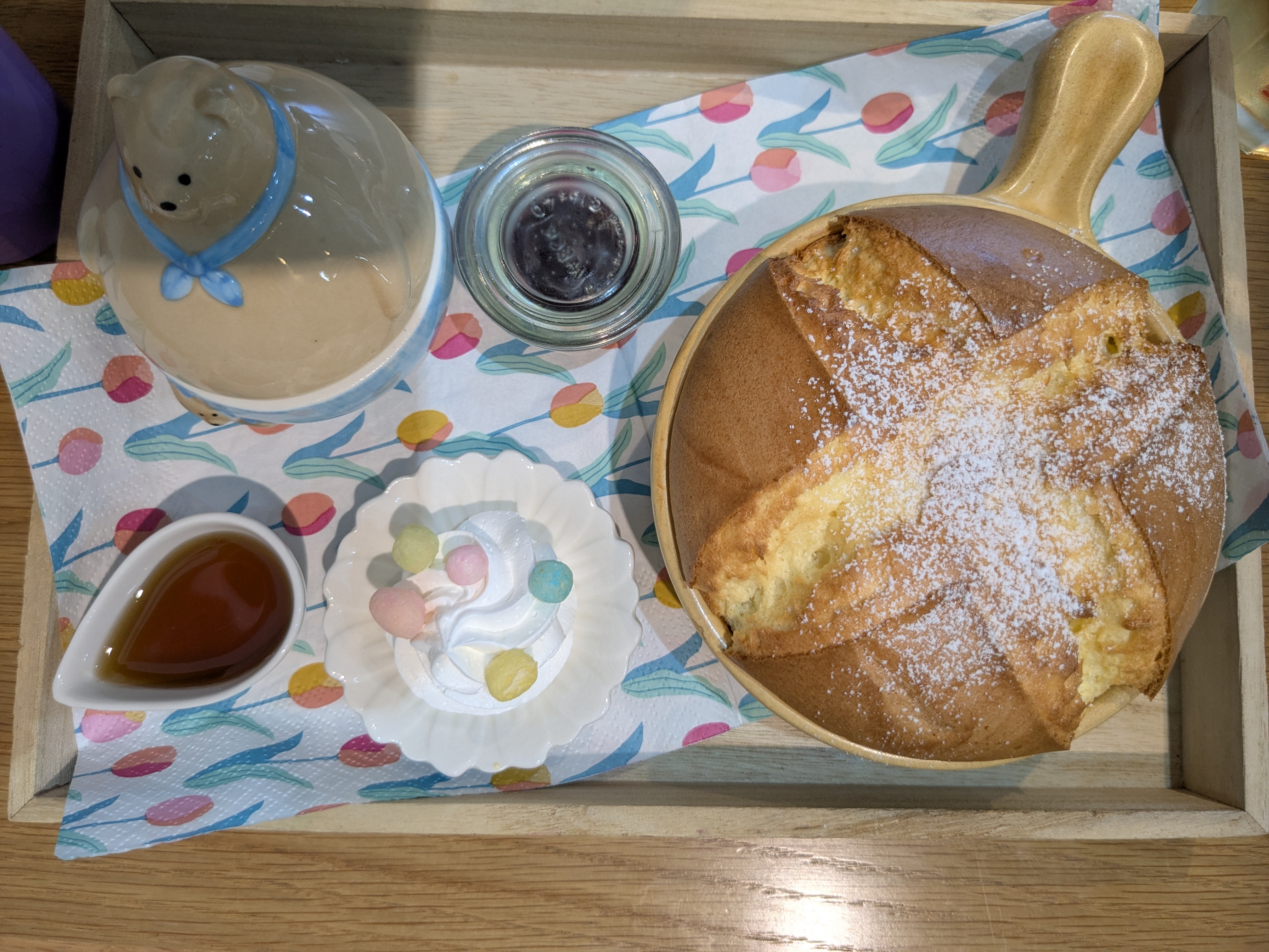 津田沼駅子連れカフェランチ　aceroオリジナルカステラホットケーキ