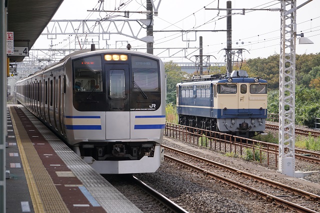 EF65 1115国府津チキ工臨 & EF81 81牽引 カシオペア紀行 返却回送2