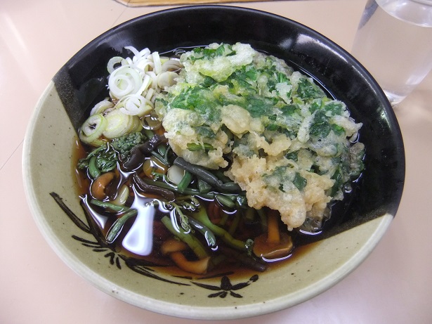 かしやま@田端の山菜そば+春菊天2