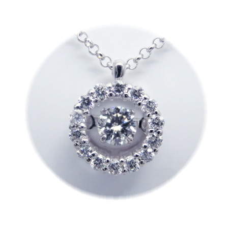 twinkle diamond 0.156ct 0.18ct D SI2 Very GooD  　心を虜にする　魔法のような　純白の輝き！！　招福の丸型ダイヤペンダント　クリスマスプレゼントに最適　