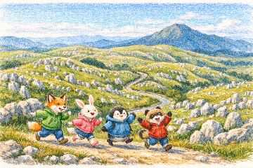 ※AIさんが描いた平尾台の風景「三笠台のイメージ」