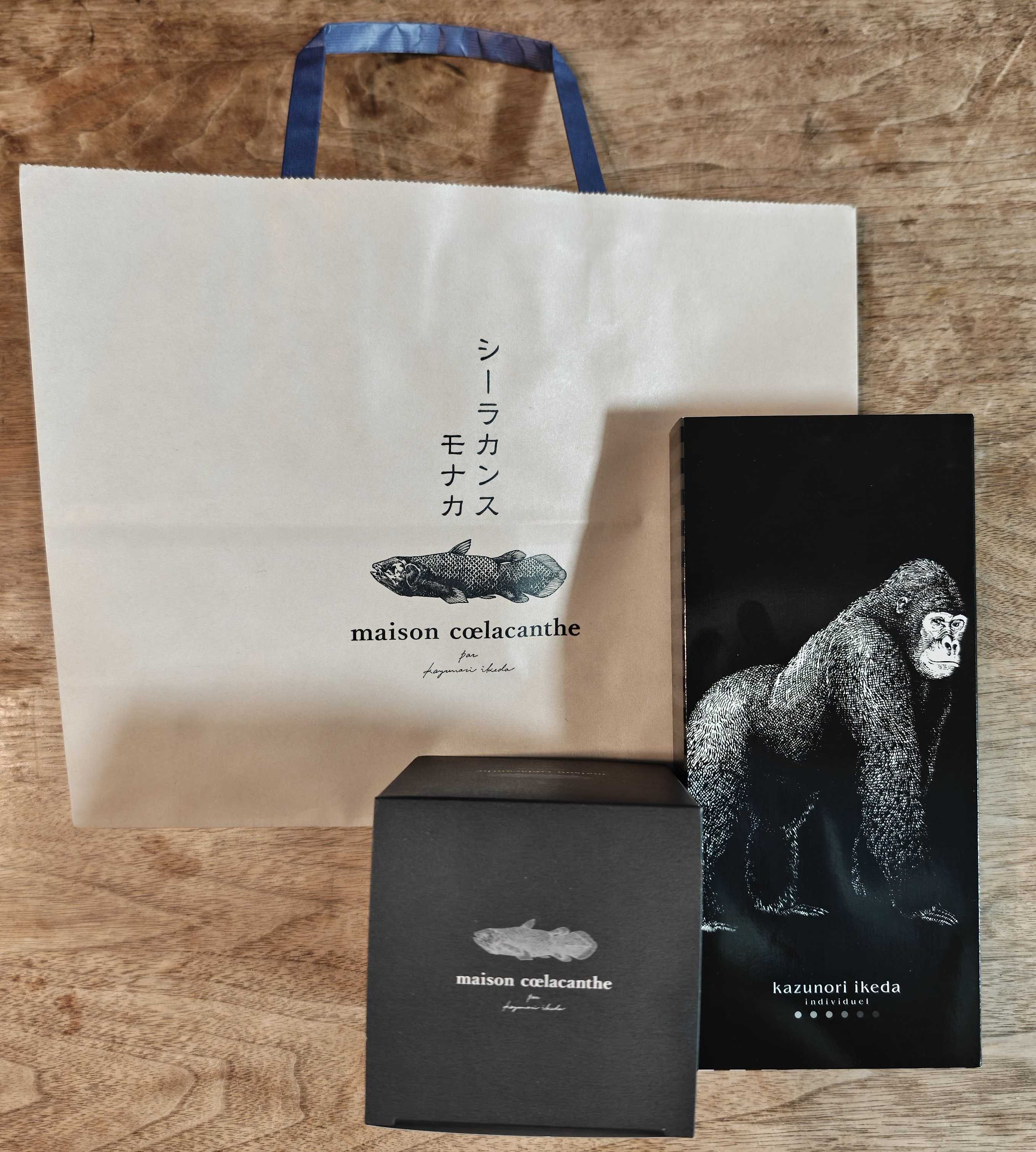 メゾンシーラカンス、カズノリ イケダ アンディヴィデュエル　銀座三越の催事での購入品　シーラカンスチョコモナカとモエルーショコラゴリラ