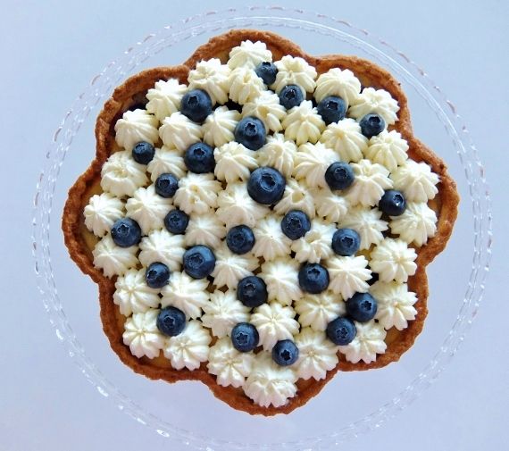 チーズクリームでブルーベリータルト　コストコ生ブルーベリー Blueberry tart