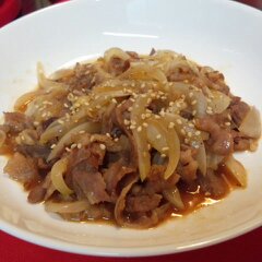 新玉ねぎと牛肉の炒め物