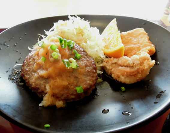 ジョイフルの「わさびと大根おろしのハンバーグ」-2♪