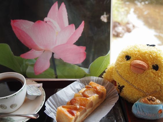 リンゴパイで休憩