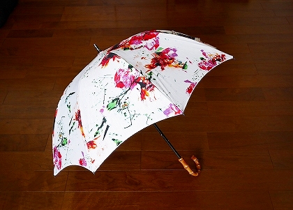 ロサブラン　晴雨兼用 涼感 プレーン ショートサイズ フラワー　日傘