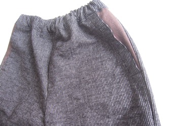 ｸｰﾙﾜｲﾄﾞﾊﾟﾝﾂ（黒ｽﾄﾗｲﾌﾟ）麻ﾃﾞﾆﾑ前ポケット