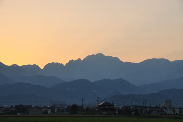 剱岳　と　日の出