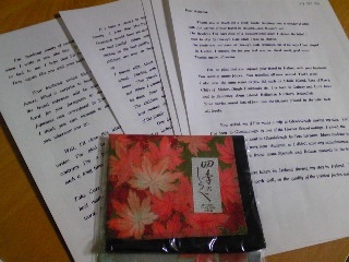 Letter and a handkerchief to my friend