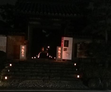 夜の海龍王寺・門