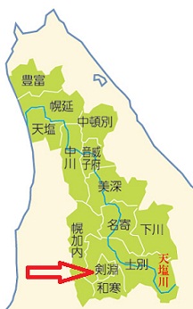 剣淵町地図