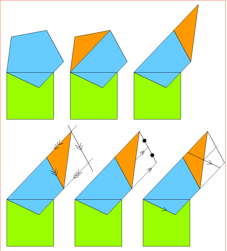 五角形⇒正方形　分割版・上半分