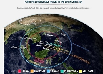 南シナ海における海上監視距離