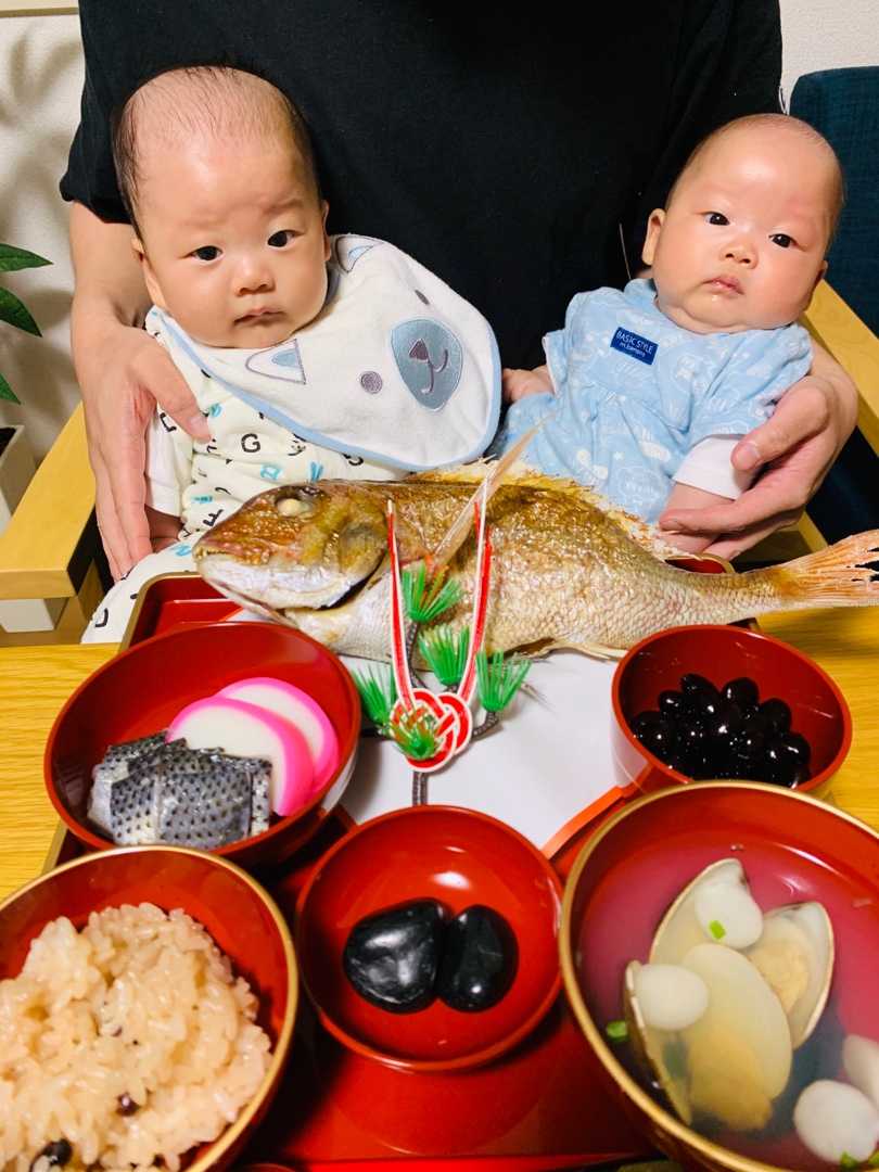 百日祝い お食い初め しました げんまいの双子男子出産 育児ブログ 楽天ブログ