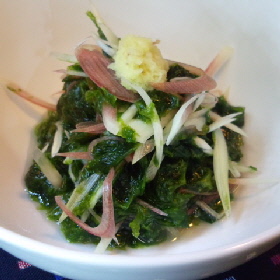 bapaksanさんの生あおさとみょうがの酢の物