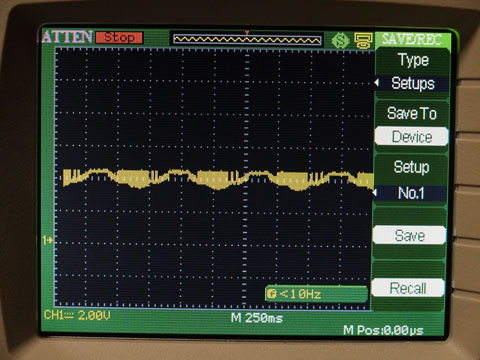 不安定な電源電圧(知人提供)