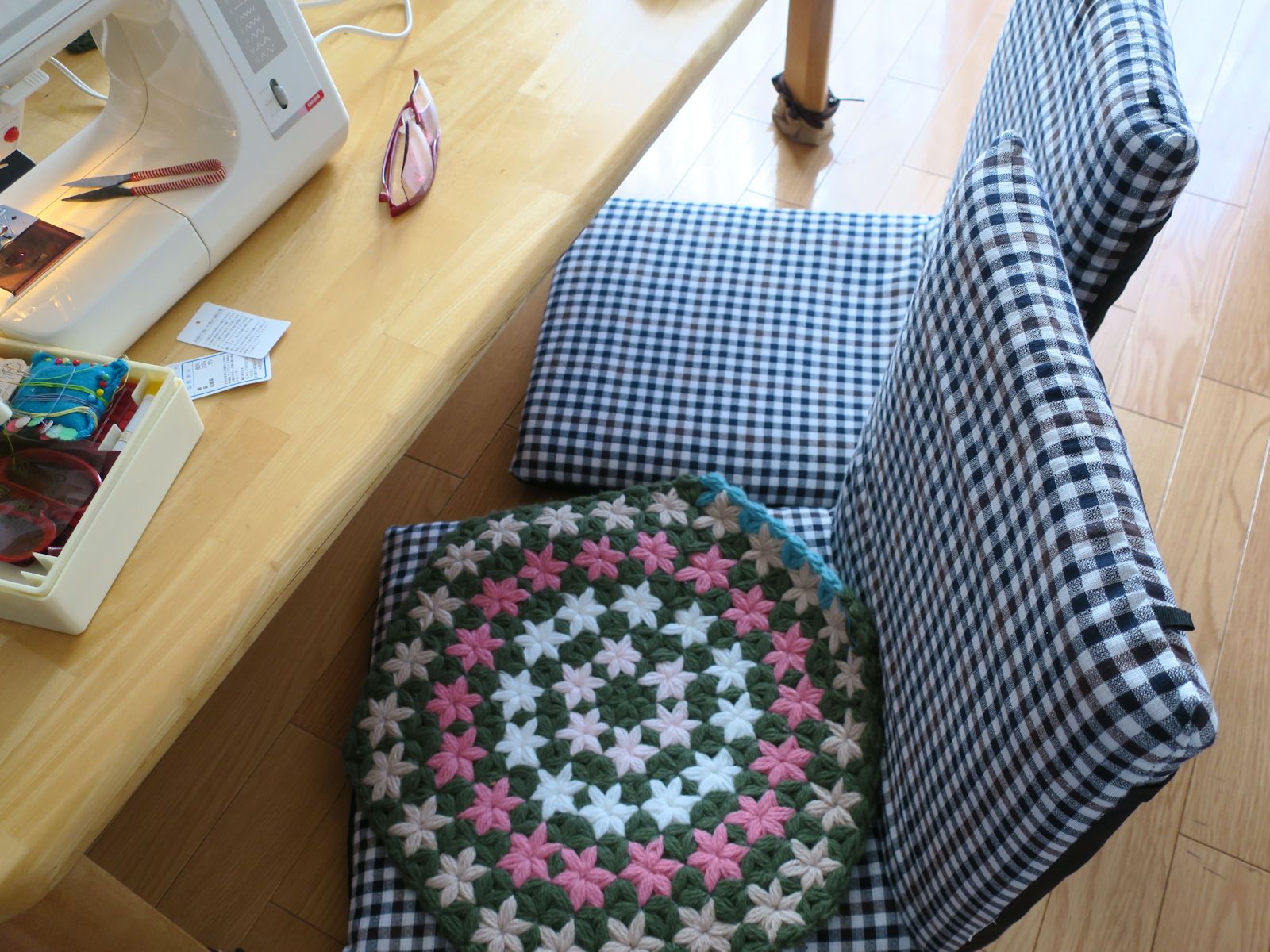 座椅子のカバーを作りました そら豆プリント倶楽部 楽天ブログ
