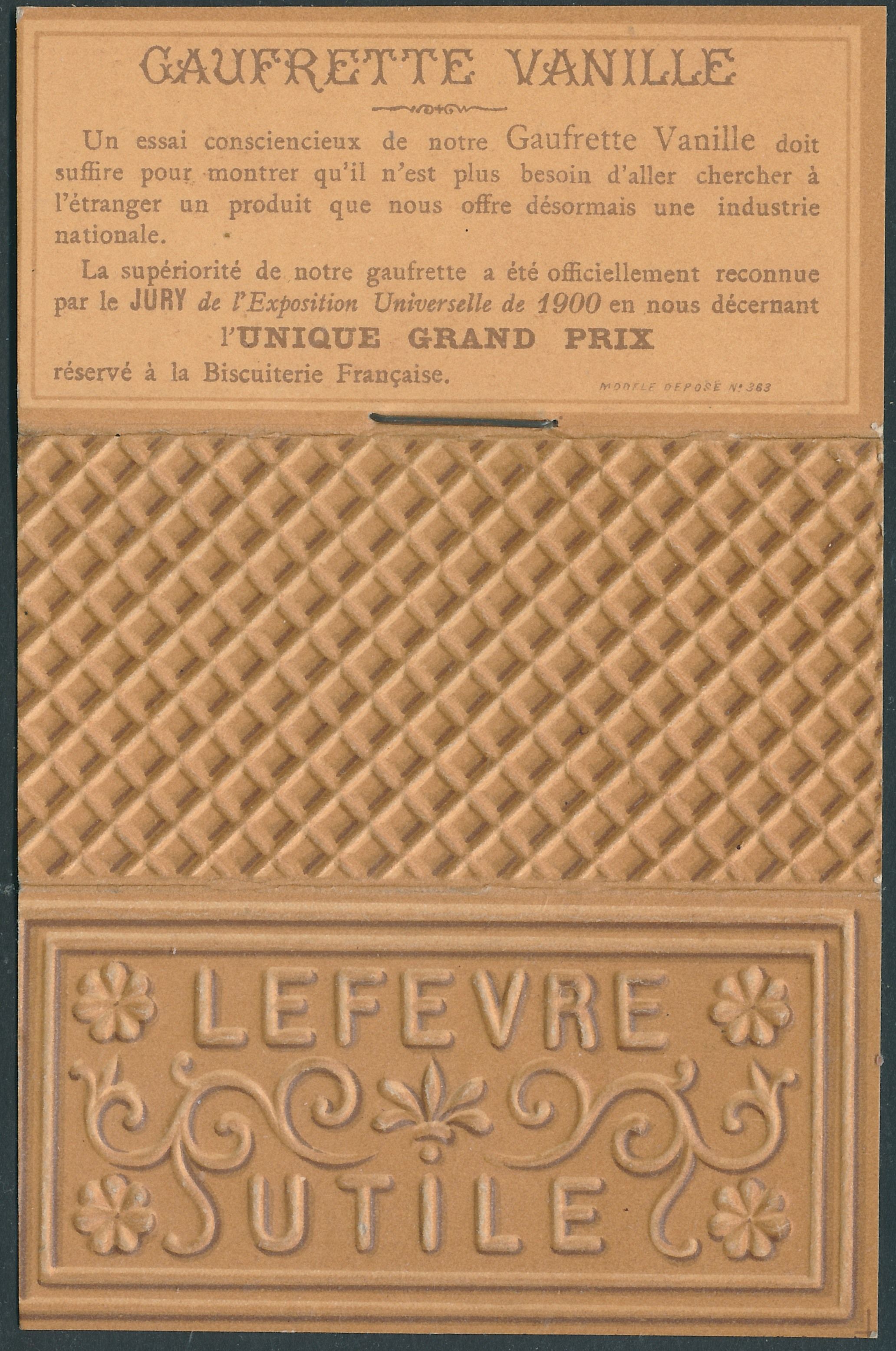 LUビスケットエンボス加工Lefevre Utile 1900年カレンダー