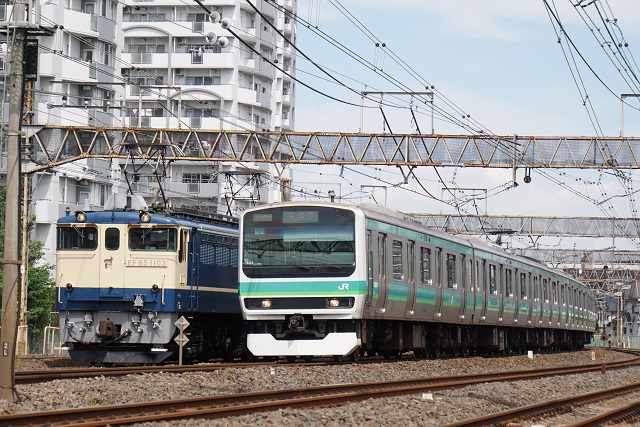 EF81 81牽引 カシオペア紀行 盛岡行き & EF65 1103牽引 羽沢チキ工臨4