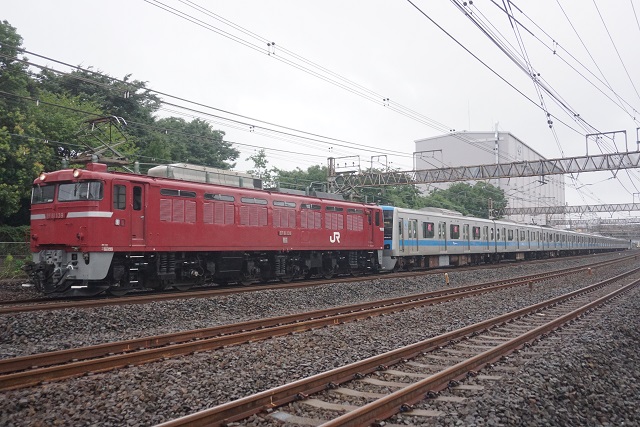 EF81 139牽引 小田急4000形 大宮 出場配給4