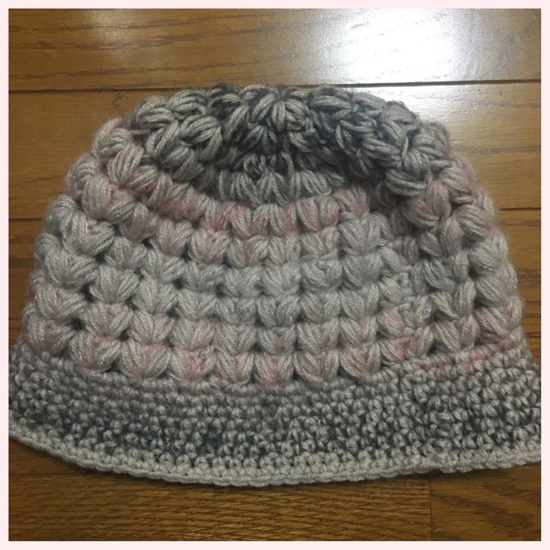かぎ針編み ハート模様の帽子 改 ツクミルー編み物ー作ってみました 楽天ブログ