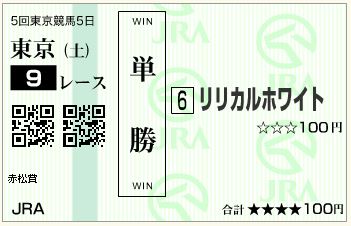 リリカルホワイト(151121)単勝